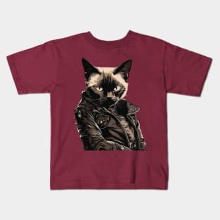 Tough Siamese Cat Kids T-Shirt